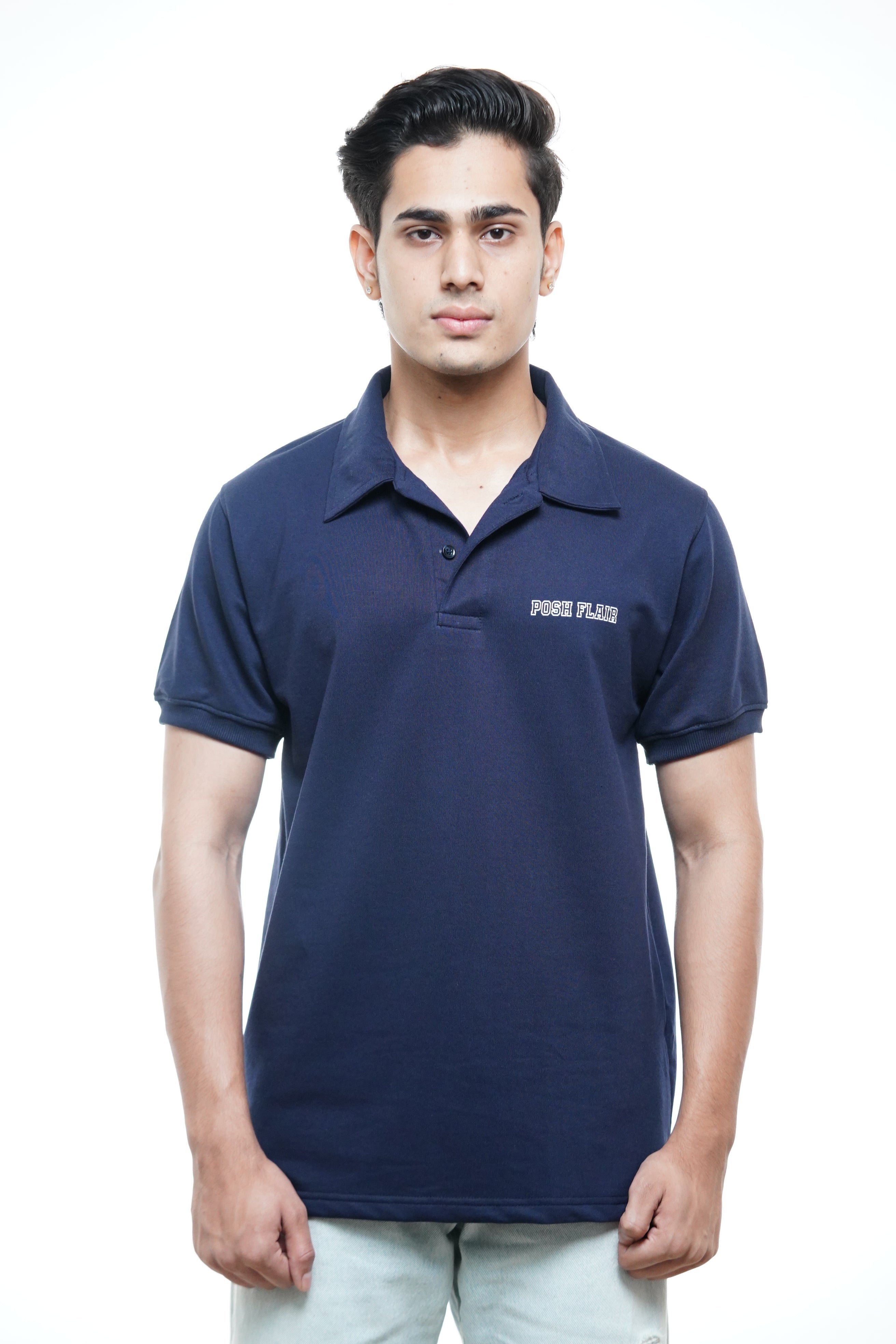 Men's Half Sleeve Poshflair Rubber Print Polo t-shirt