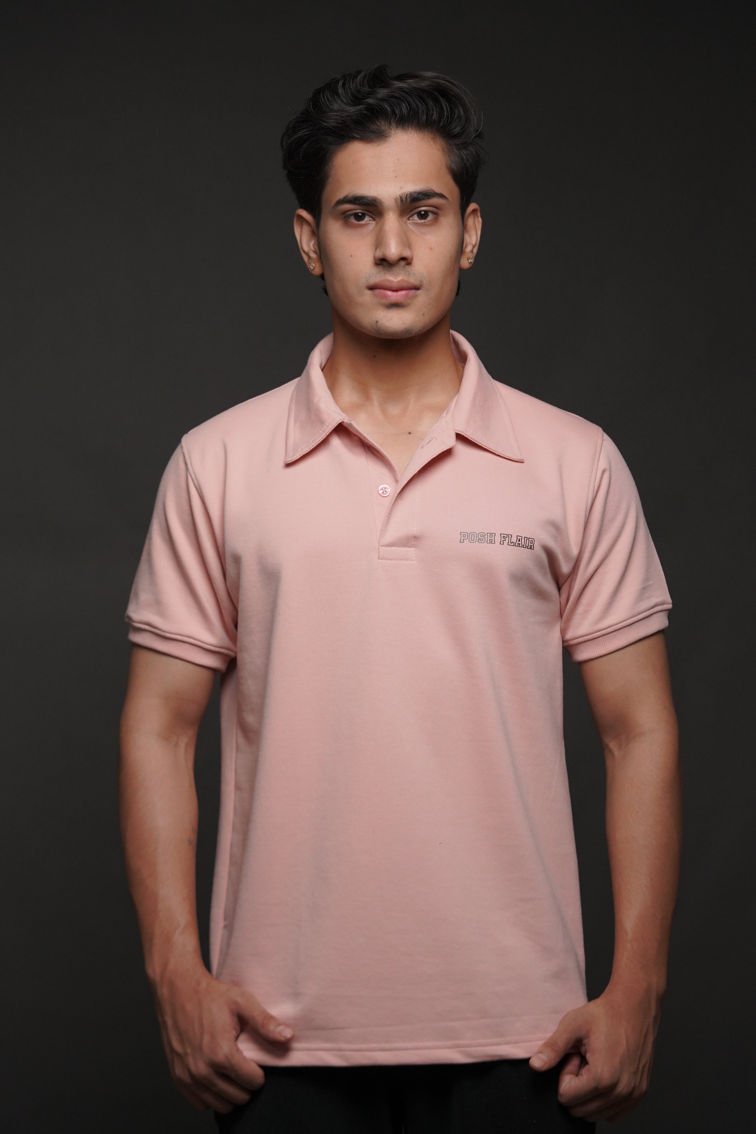 Men's Half Sleeve Poshflair Rubber Print Polo t-shirt