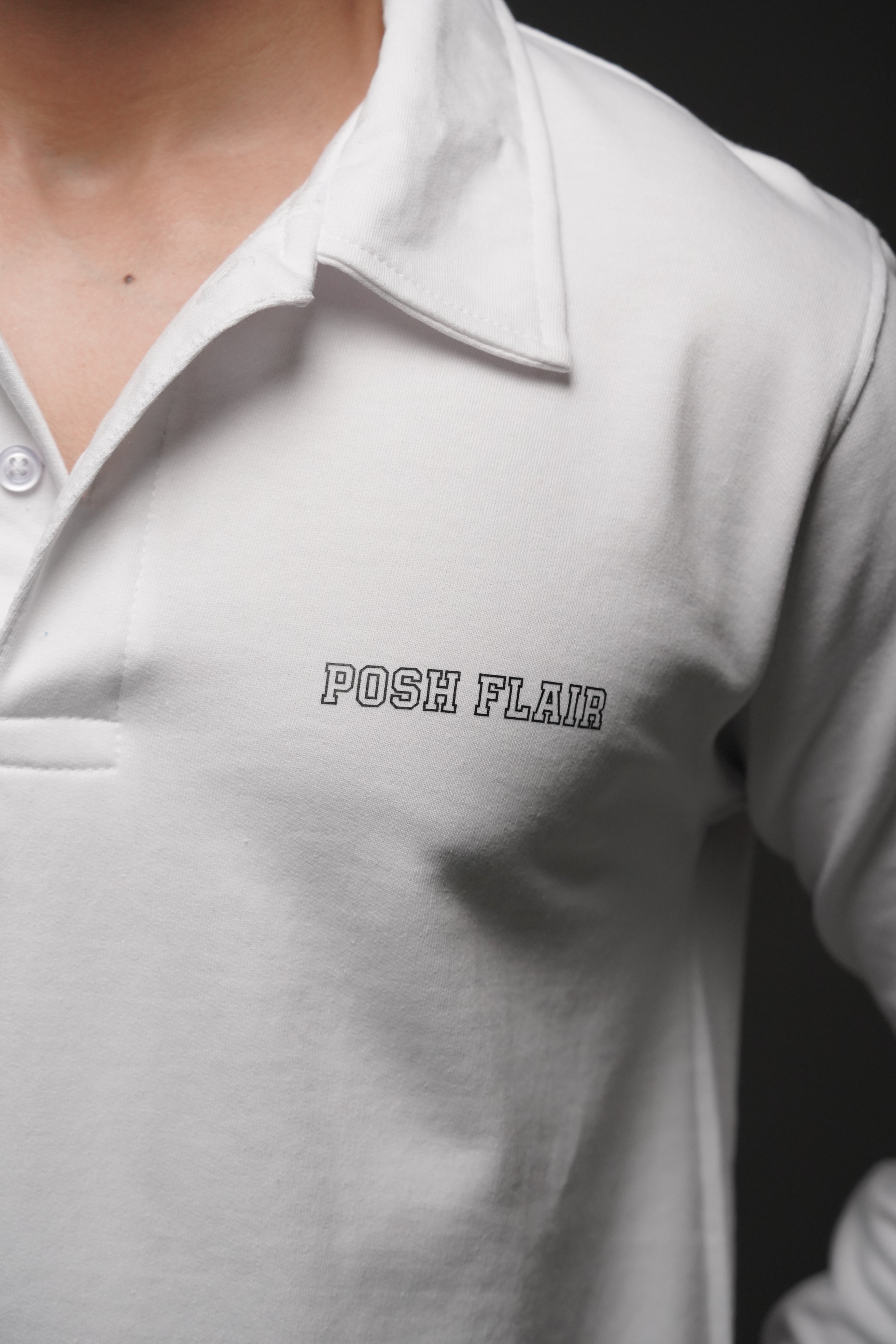 Men's Full Sleeve's Polo Rubber Print T-shirt