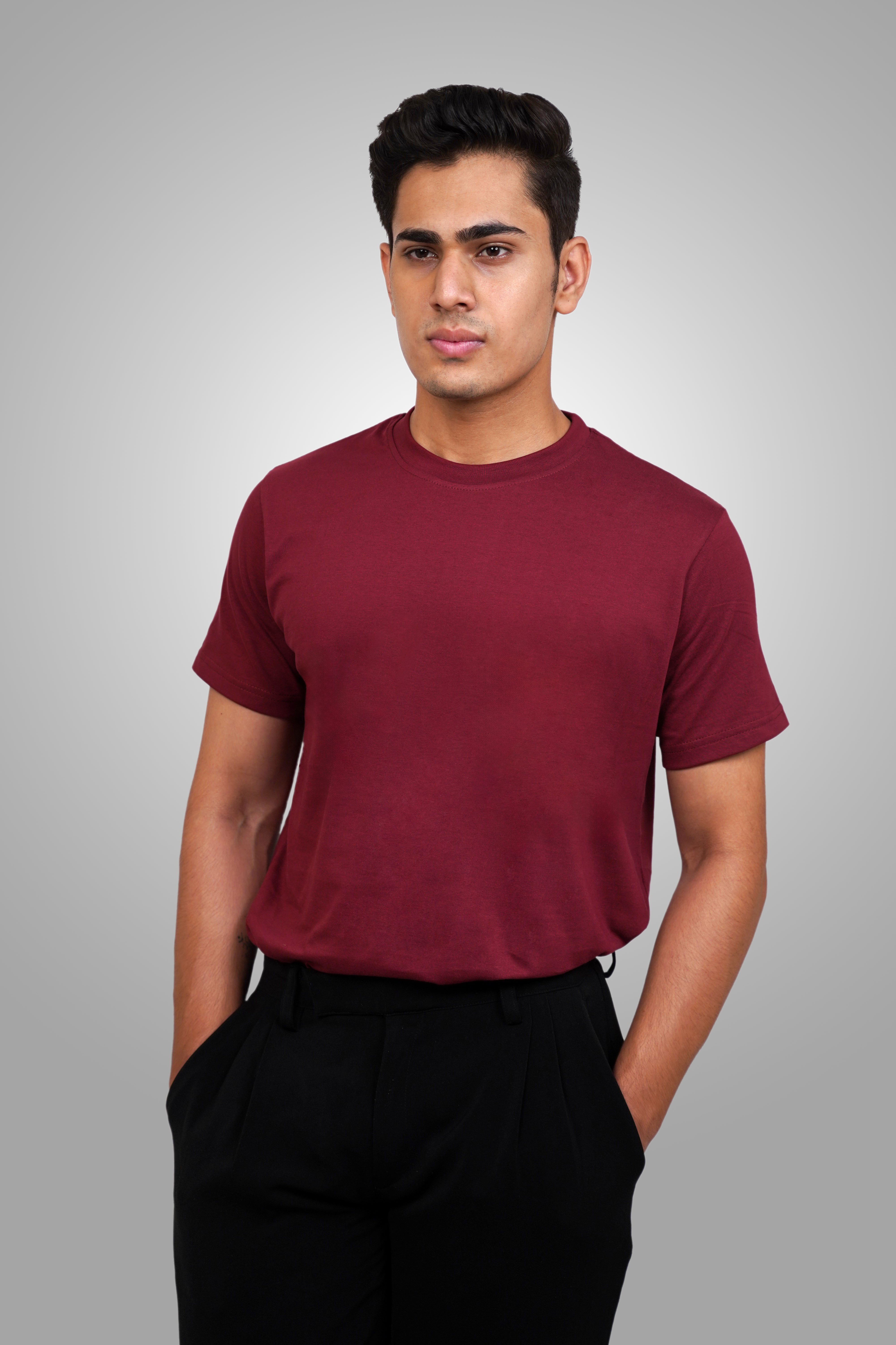 PoshFlair Classic Round Neck T-Shirt