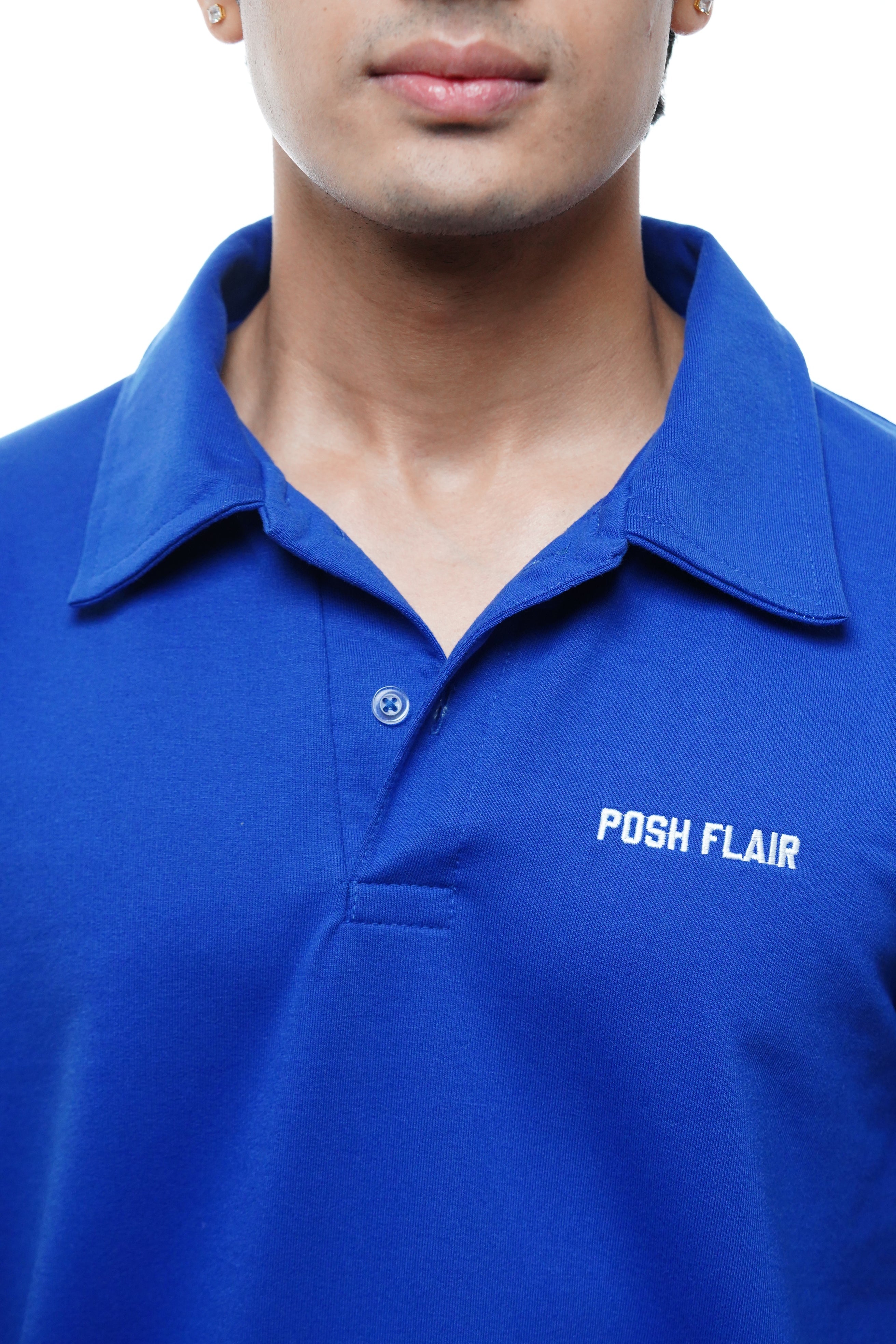 Men's Full Sleeve's Polo Named Embroidery T-shirt