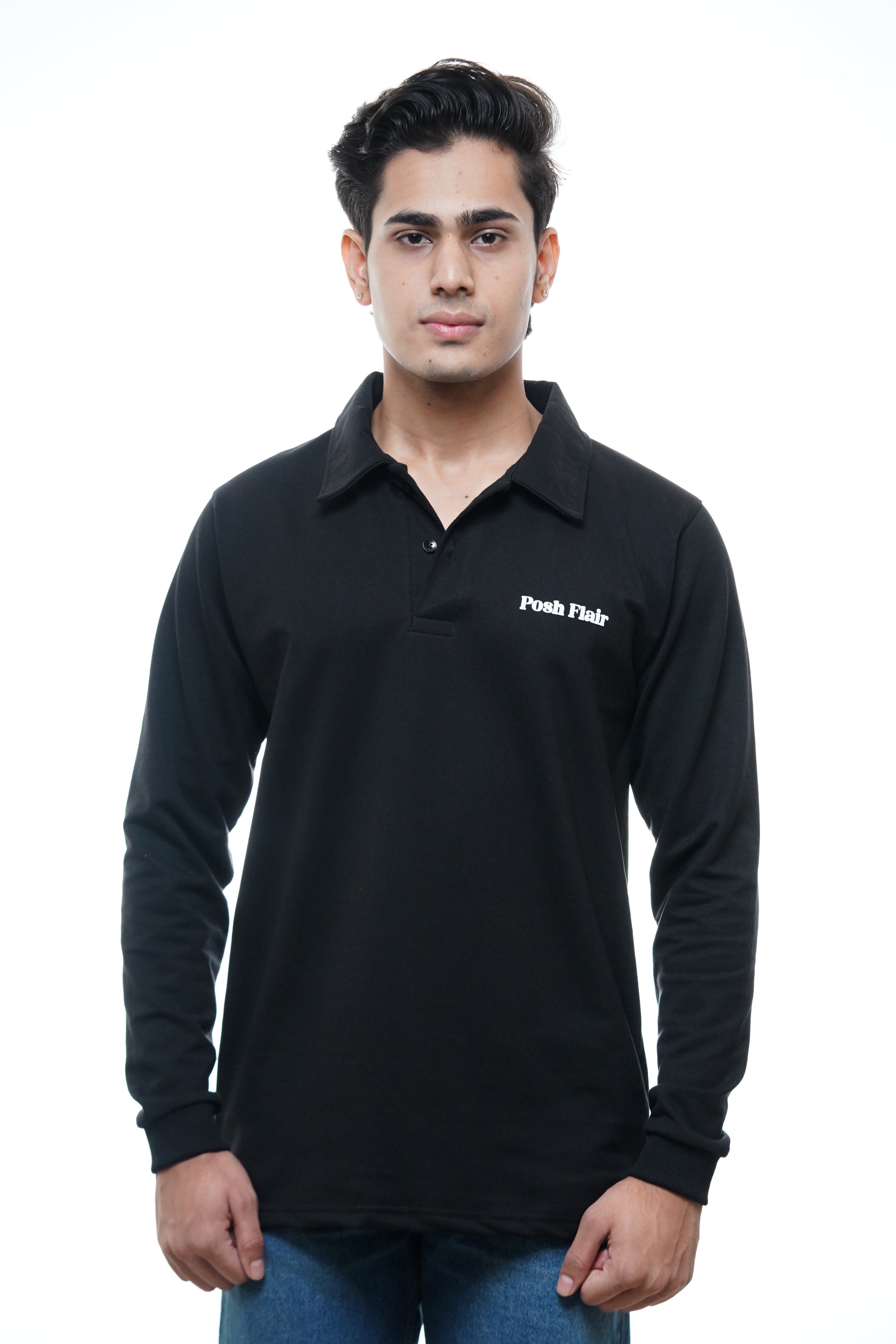Men's Full Sleeve's Polo Puff T-shirt