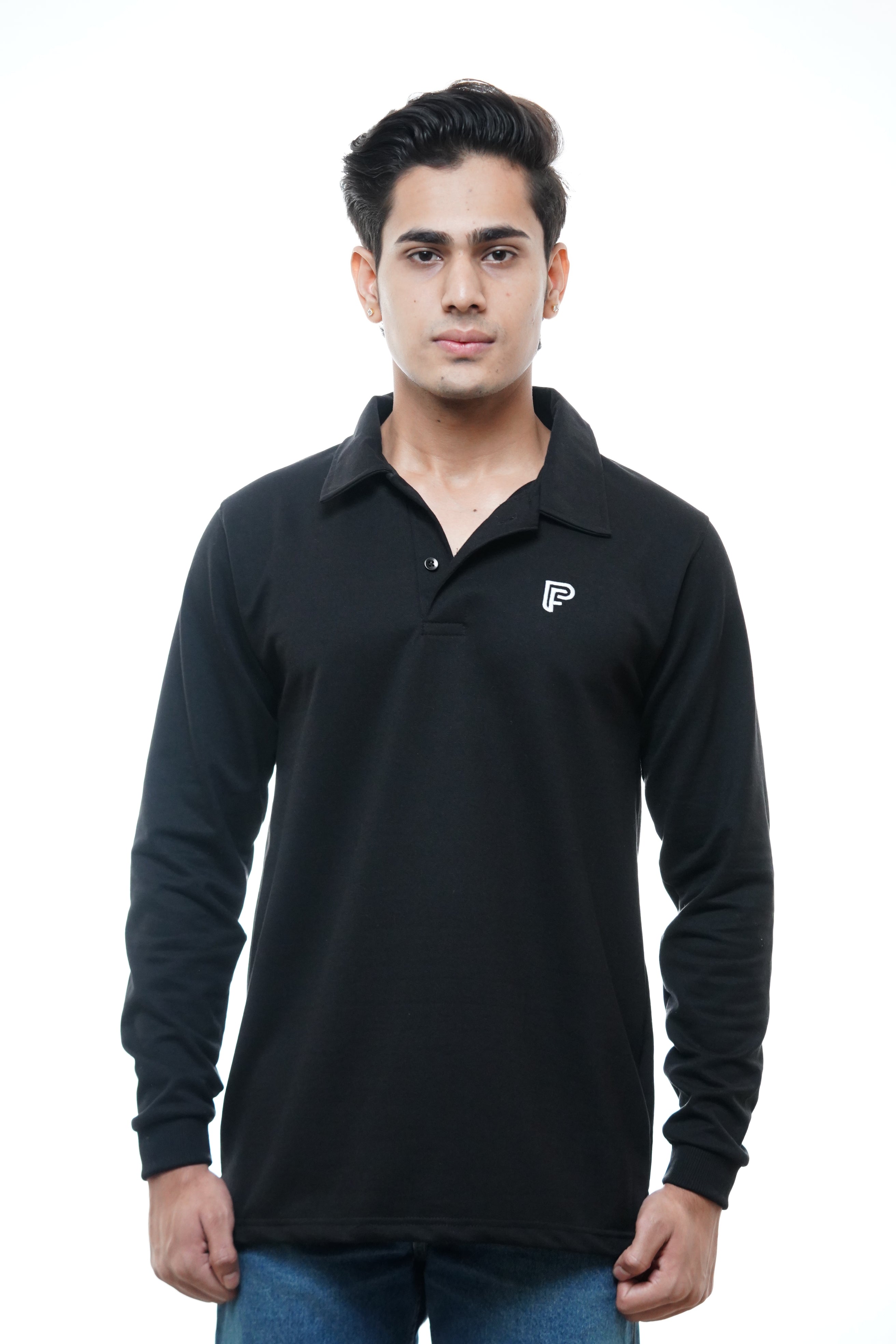 Men's Full sleeve's Polo Embroidery Logo Tshirt