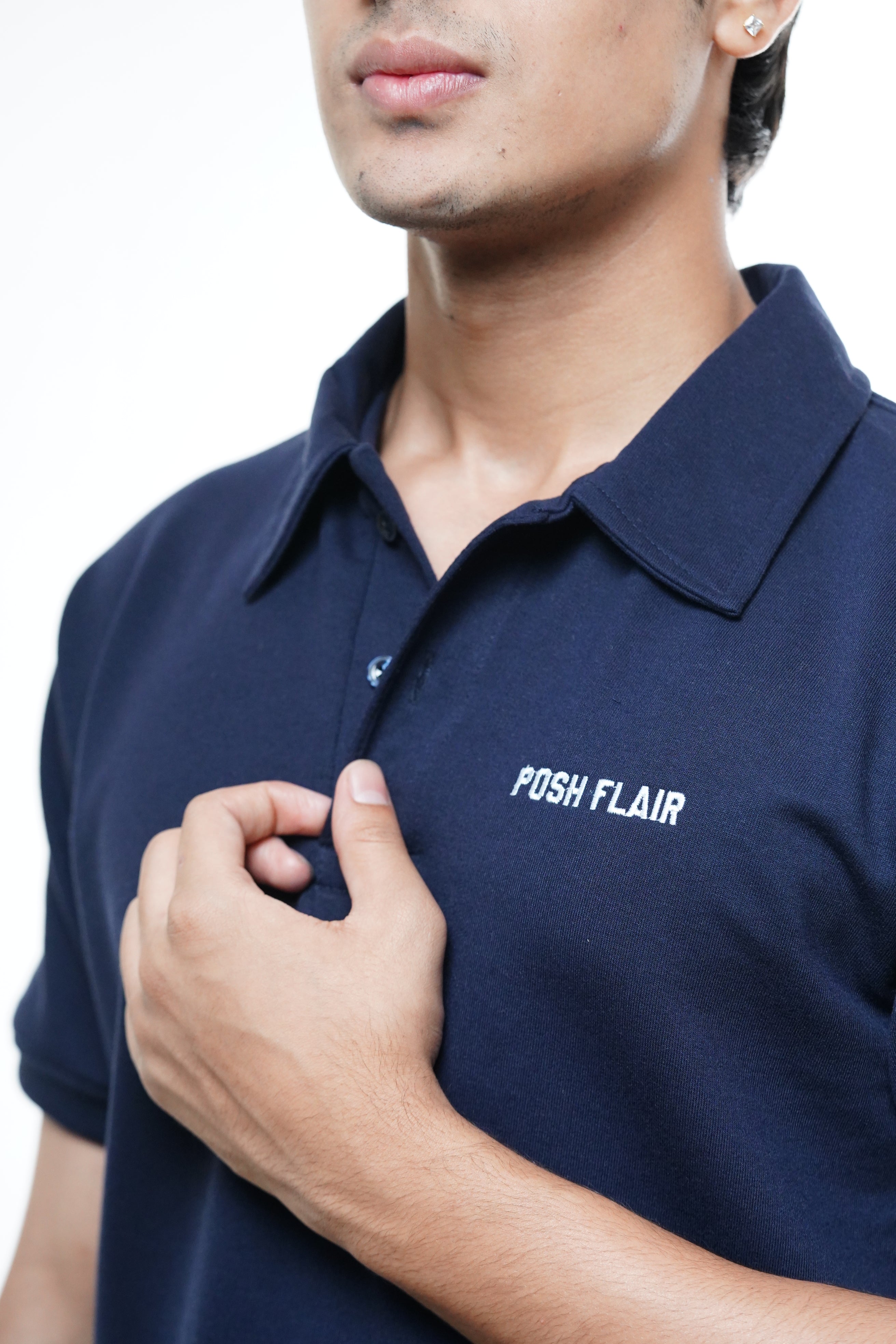 Men's Half Sleeve Poshflair Named Embroidery Polo t-shirt
