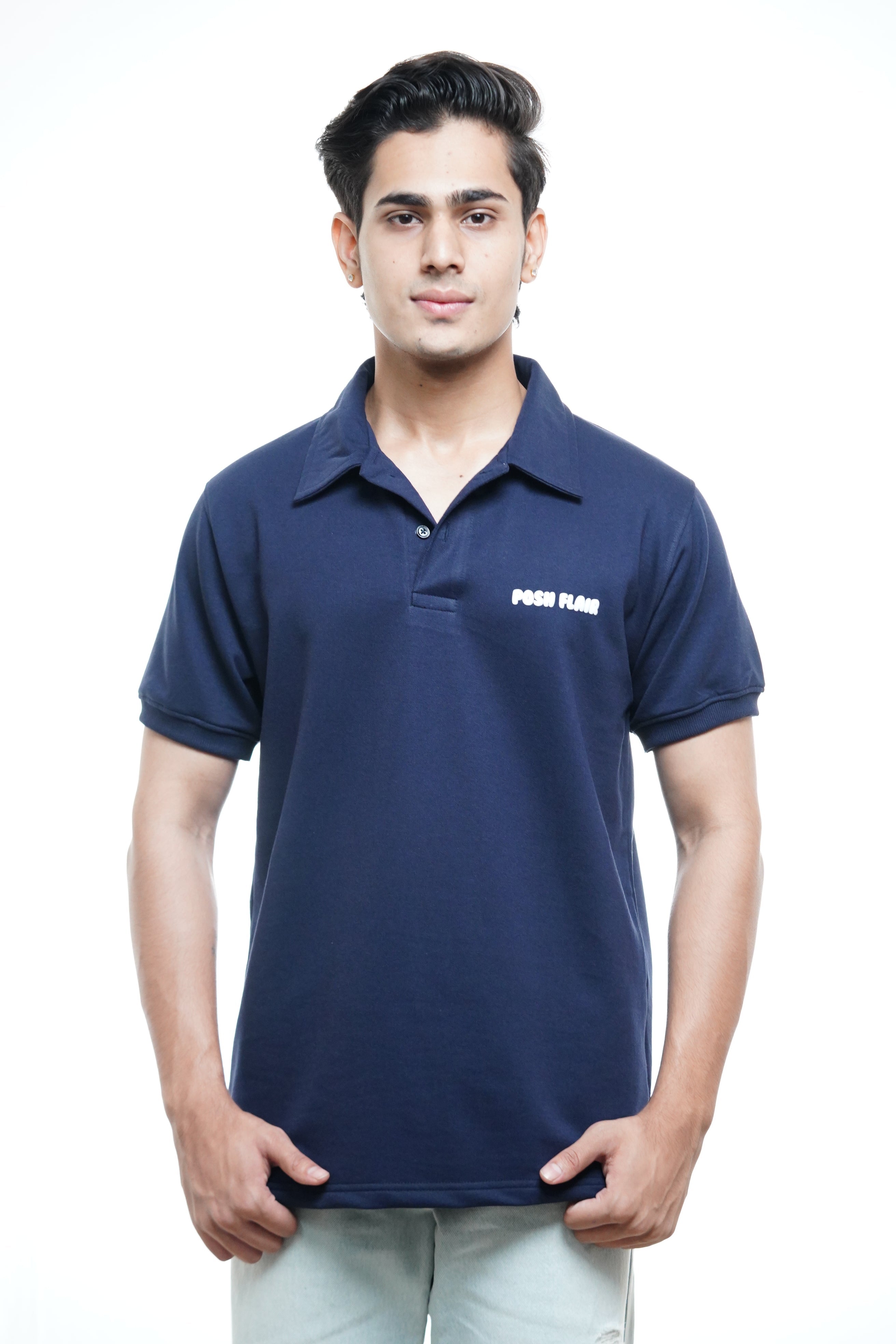 Men's Half Sleeve Poshflair Bubble Puff Polo t-shirt