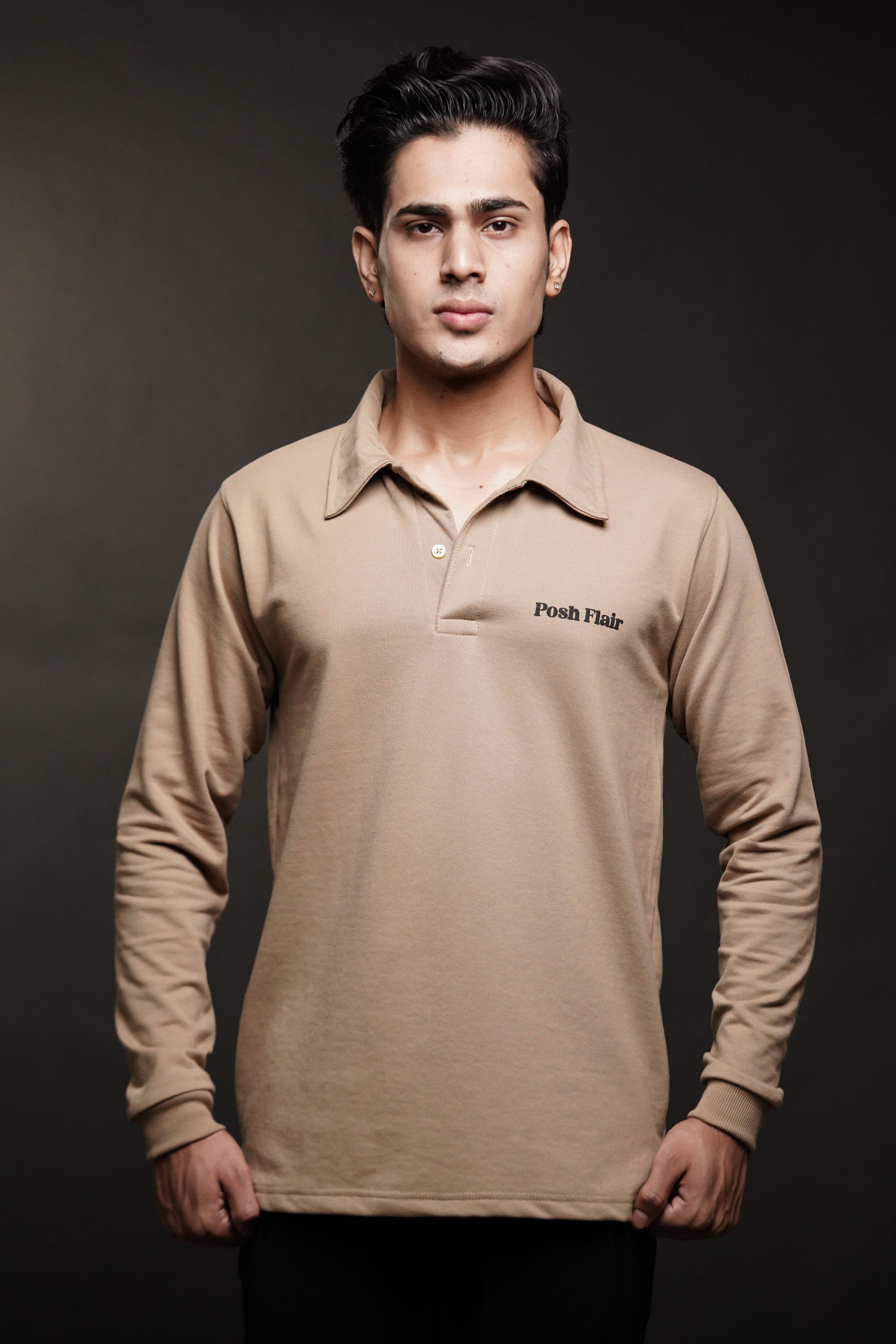 Men's Full Sleeve's Polo Puff T-shirt