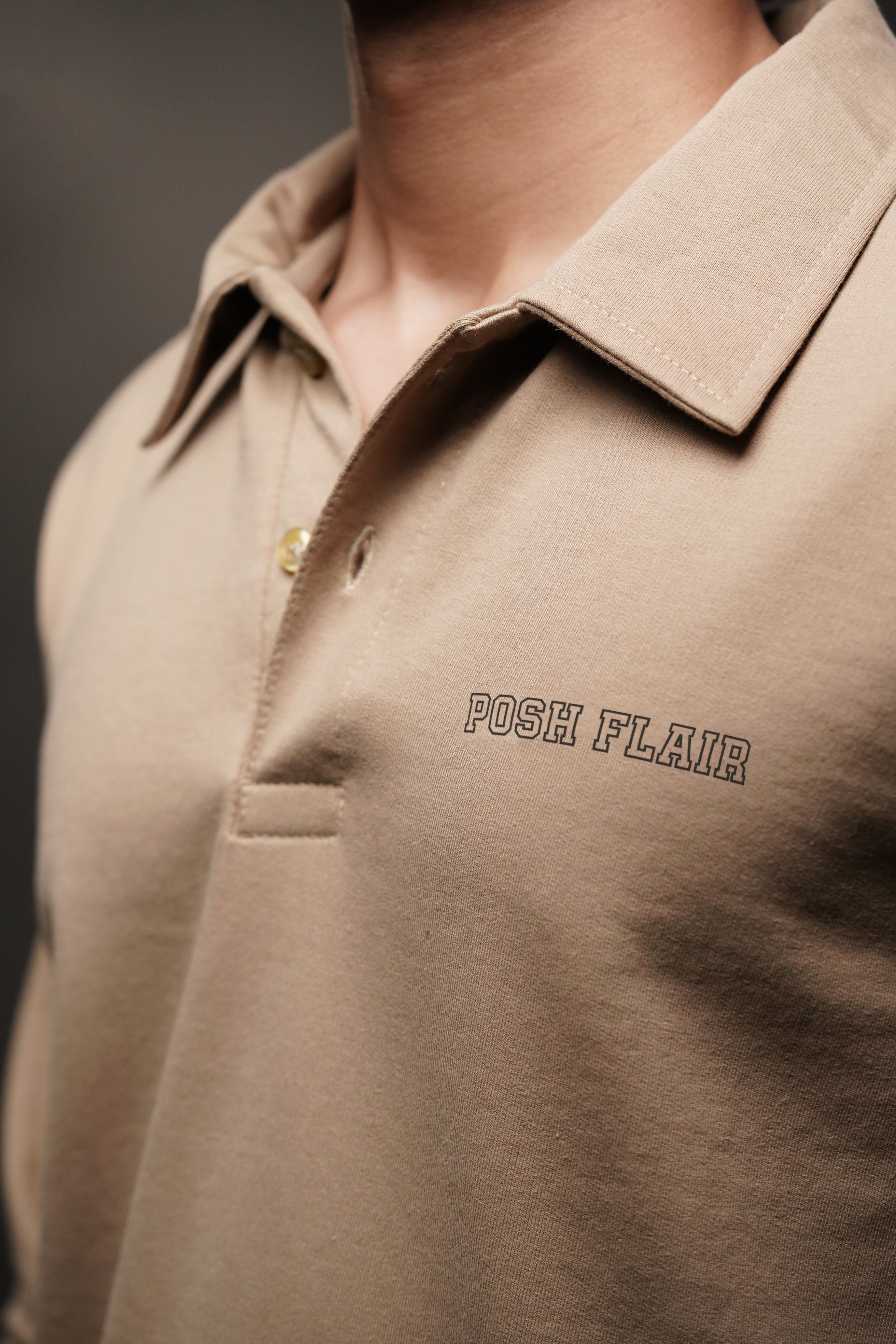 Men's Full Sleeve's Polo Rubber Print T-shirt