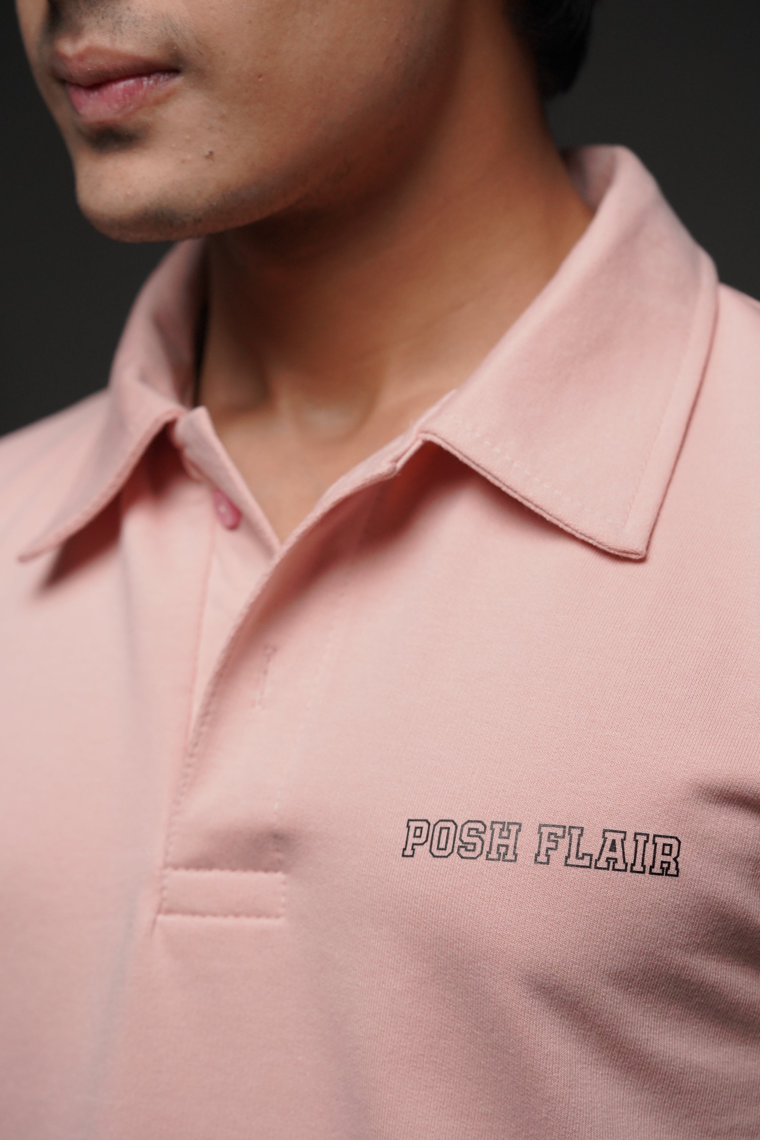 Men's Half Sleeve Poshflair Rubber Print Polo t-shirt