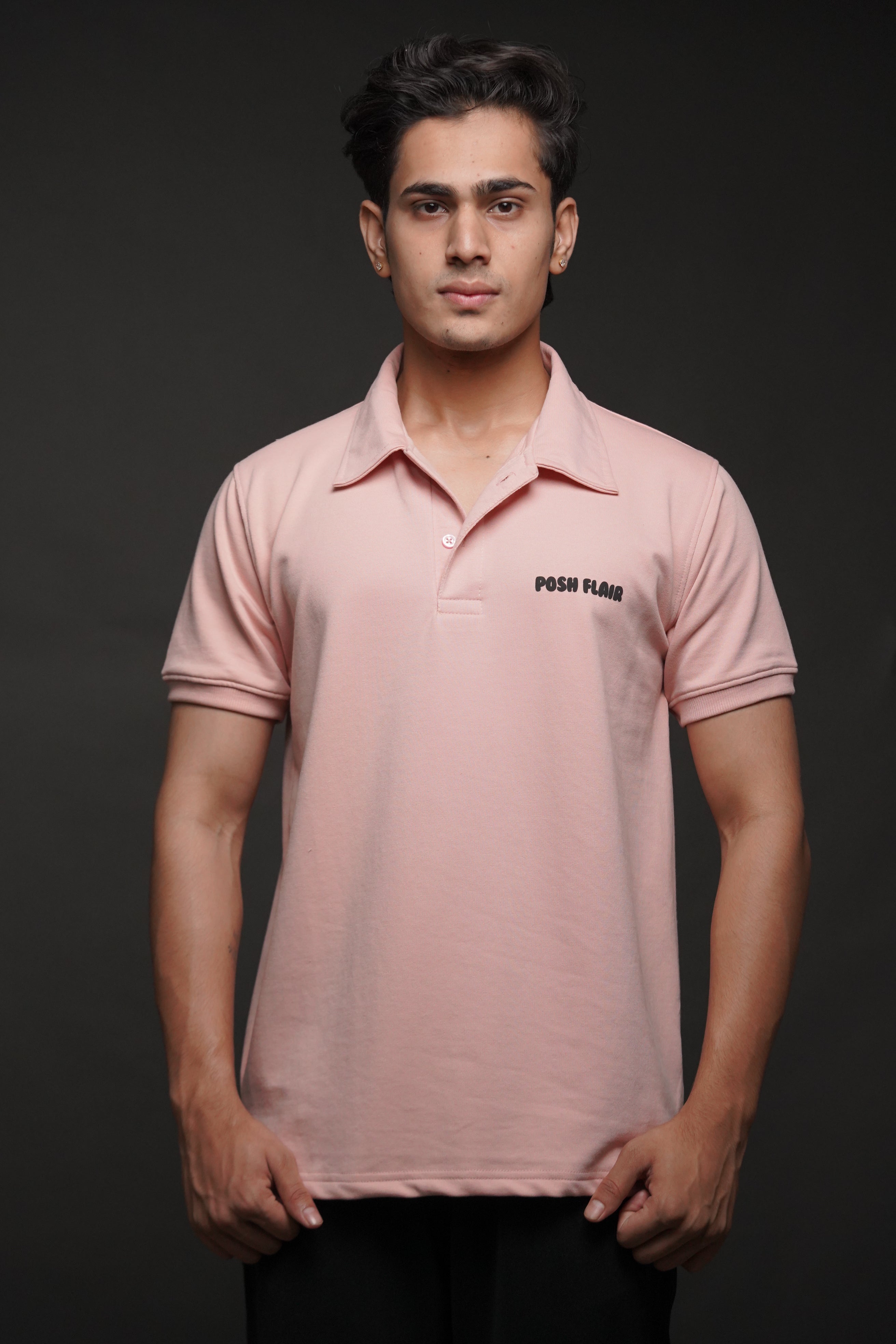 Men's Half Sleeve Poshflair Bubble Puff Polo t-shirt