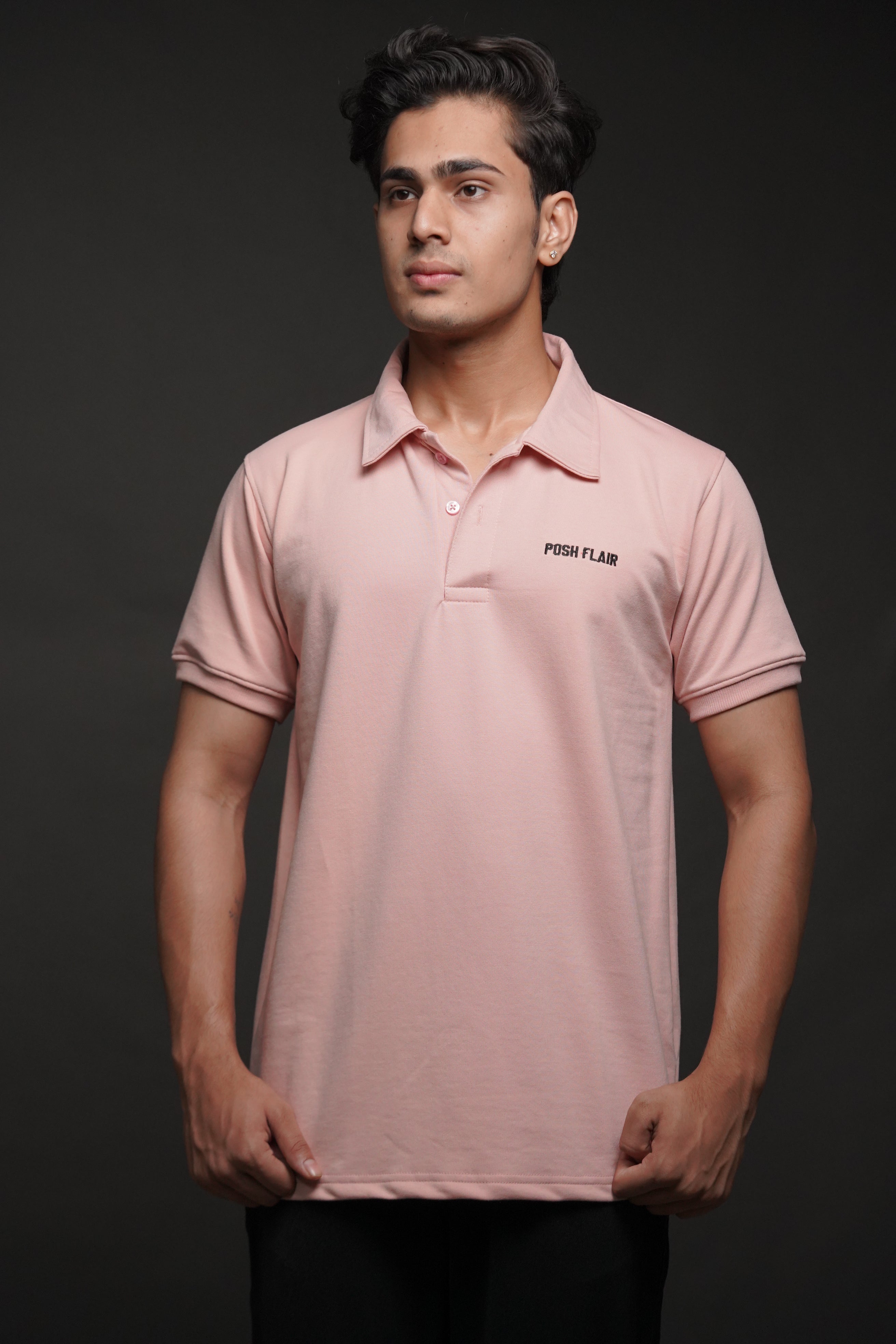 Men's Half Sleeve Poshflair Named Embroidery Polo t-shirt
