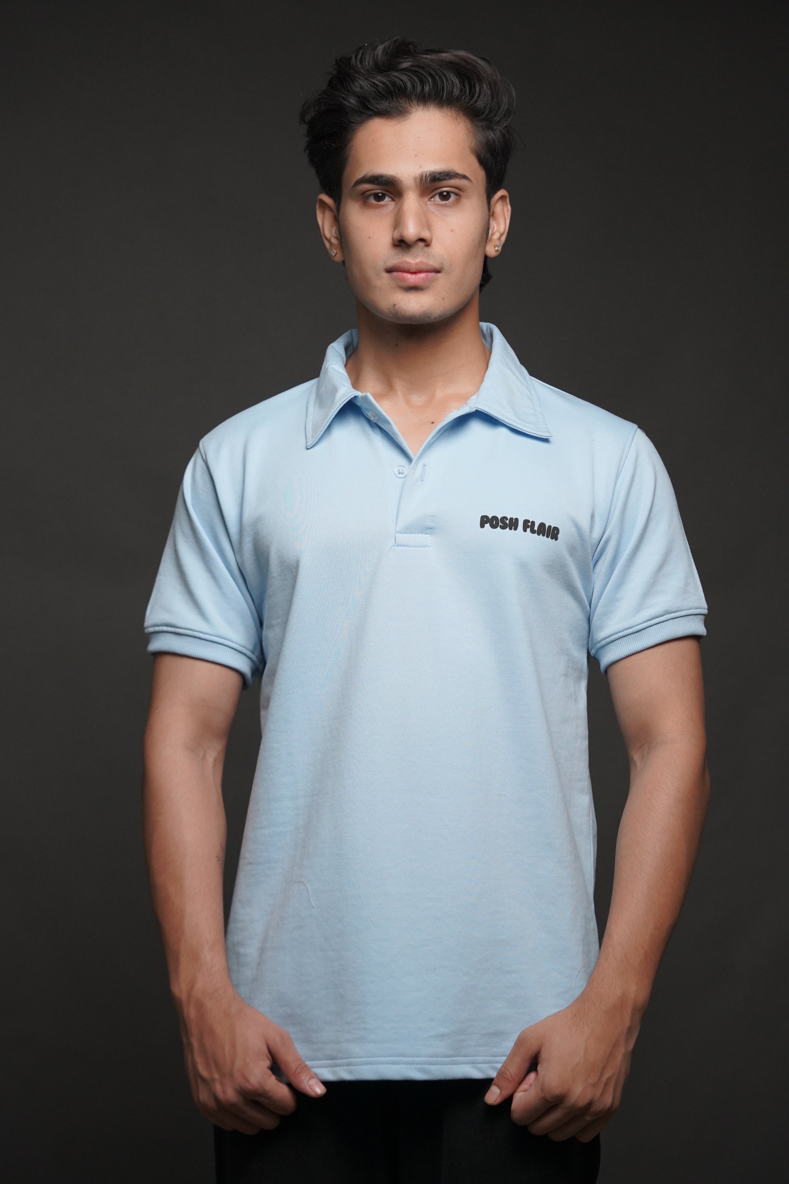 Men's Half Sleeve Poshflair Bubble Puff Polo t-shirt