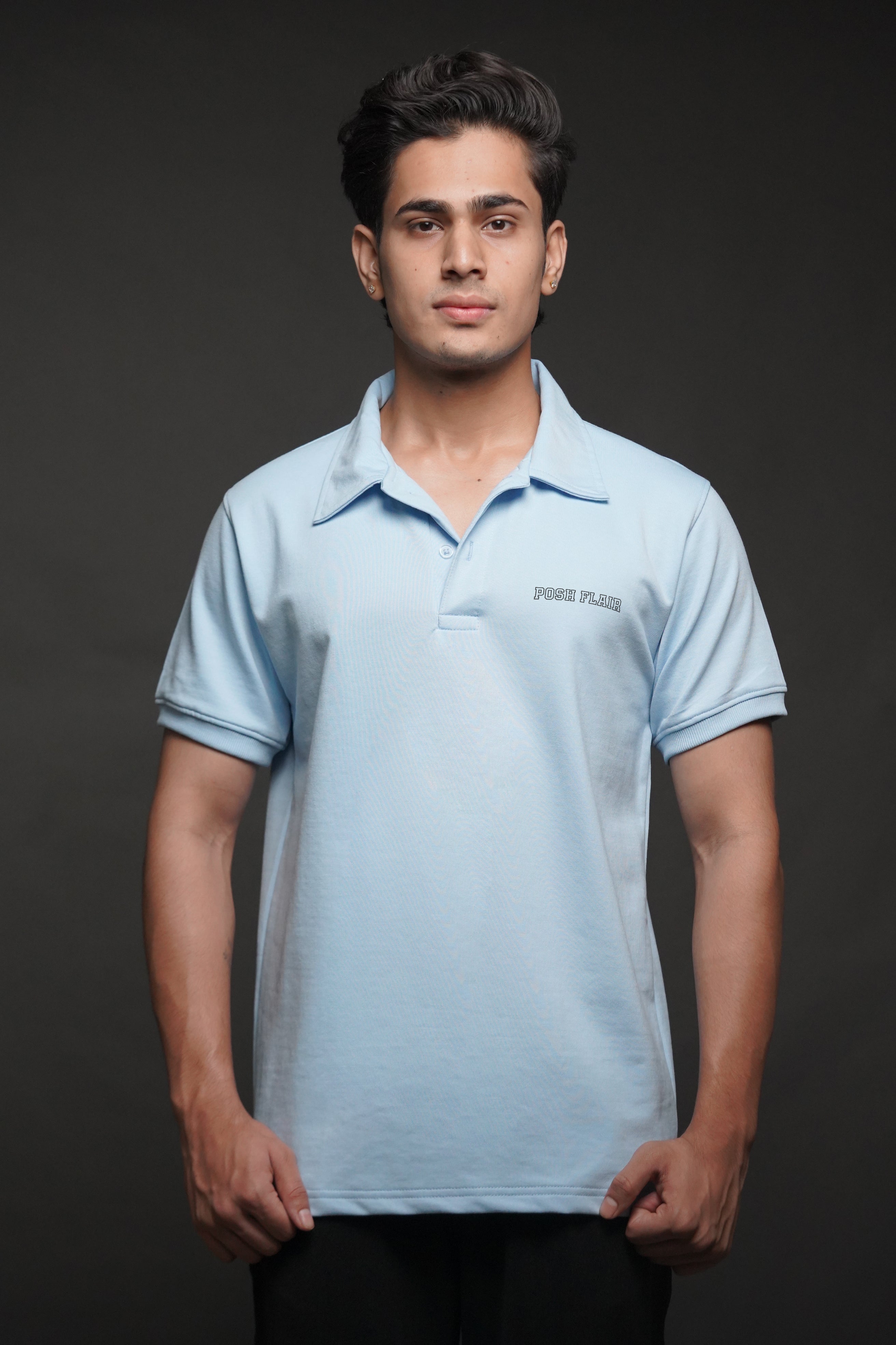 Men's Half Sleeve Poshflair Rubber Print Polo t-shirt