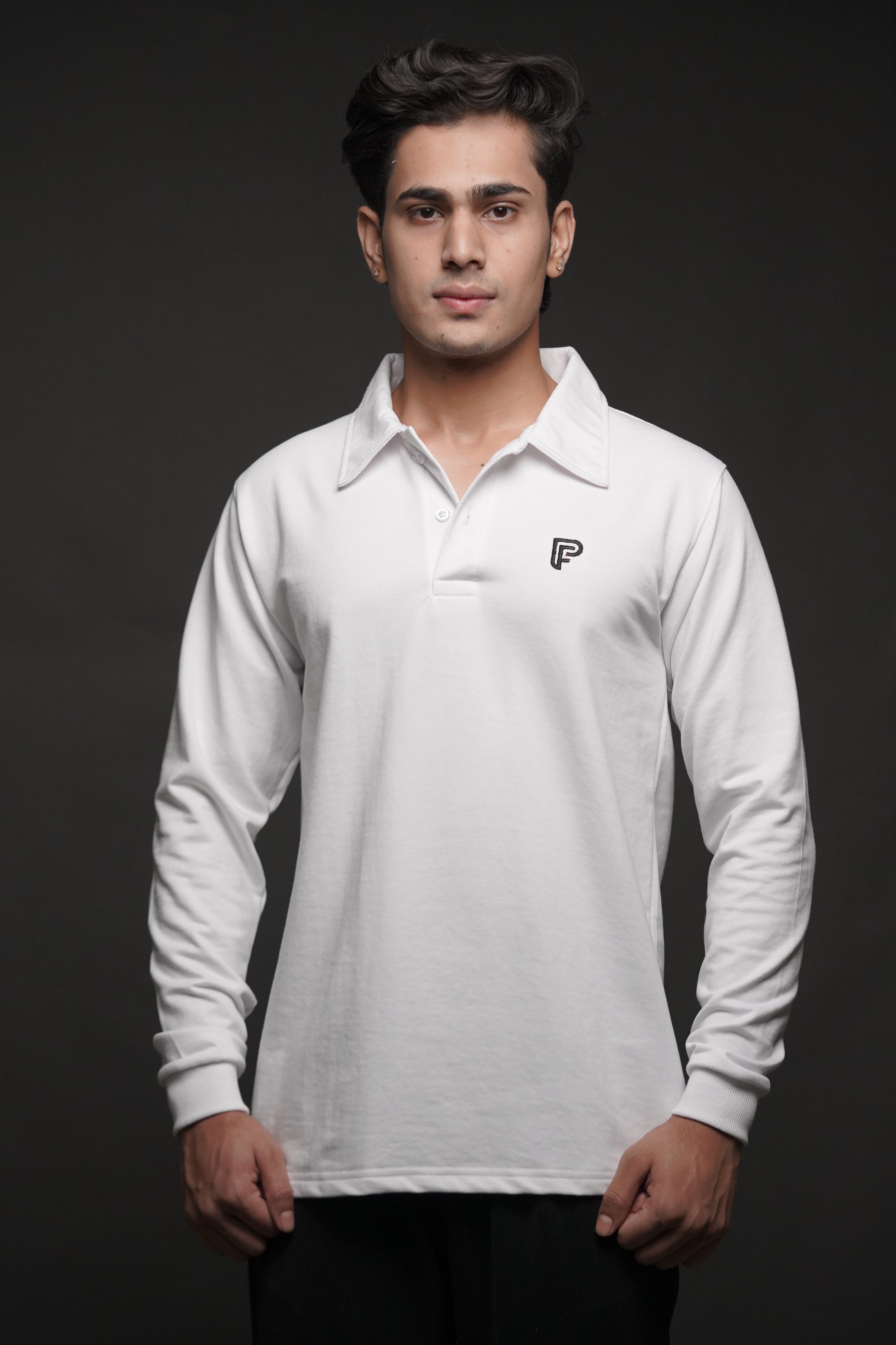 Men's Full Sleeve's Polo Embroidery Logo Tshirt
